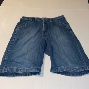 Silver cargo jean shorts size 32
